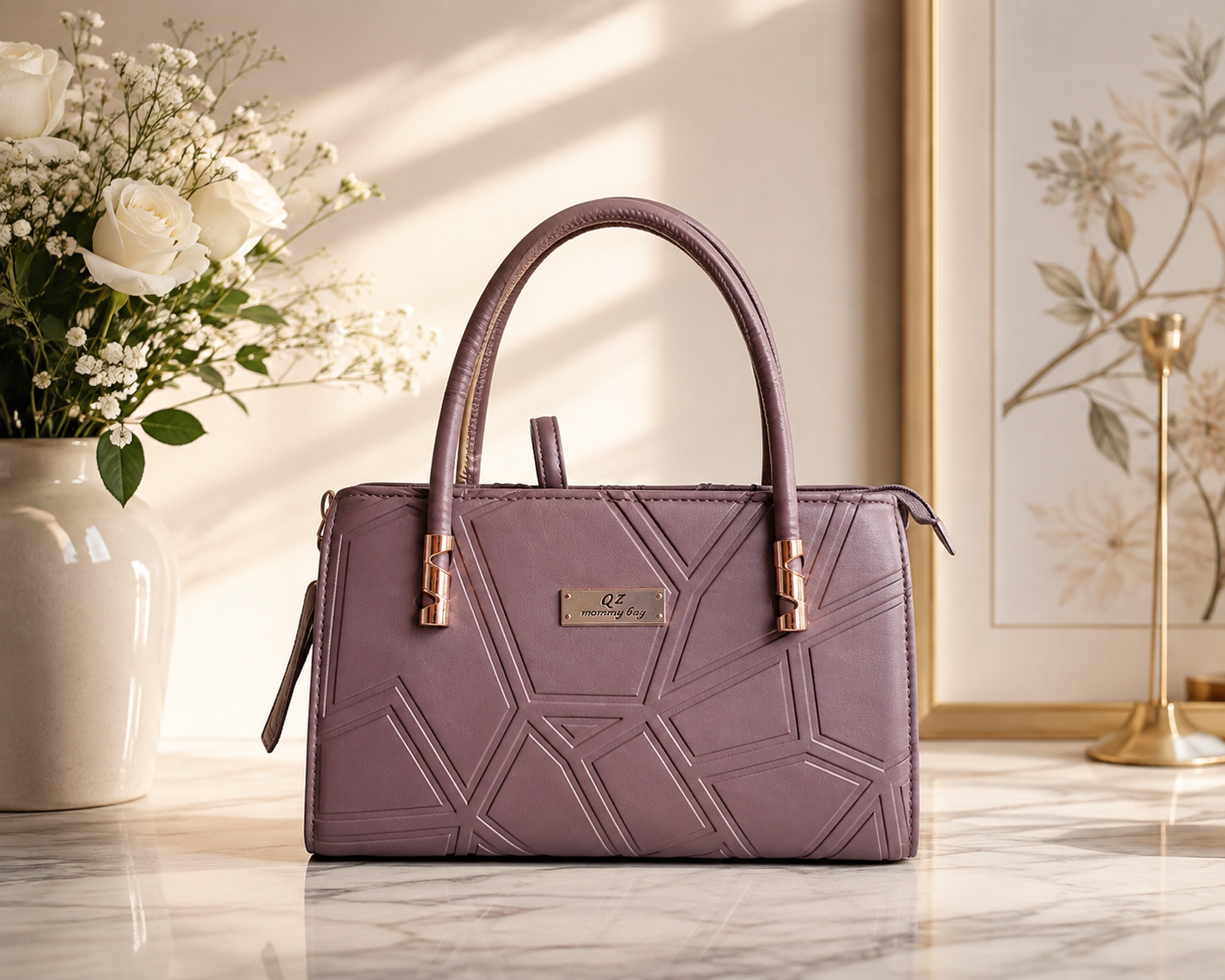 Premium Geometric Pattern Women's Handbag | Elegant Shoulder & Crossbody Bag